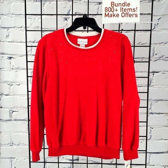 Alfred Dunner Red Fleece Super Soft - Picture 1 of 10